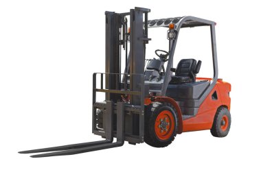 Beyaz bir arka plan üzerinde izole Elektrik pnömatik forklift