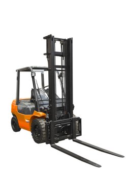 Beyaz bir arka plan üzerinde izole Elektrik pnömatik forklift