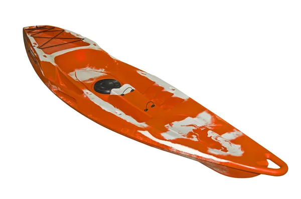 橙色皮划艇隔离在白色背景上 — 图库照片