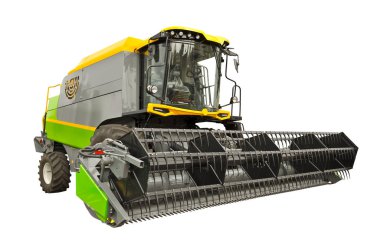 Beyaz arka planda izole edilmiş modern tarım birleşimi