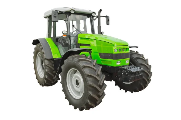 Tractor Agrícola Verde Aislado Sobre Fondo Blanco — Foto de Stock