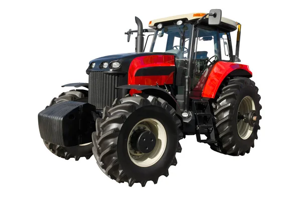 Moderní Zemědělský Traktor Izolovaný Bílém Pozadí — Stock fotografie