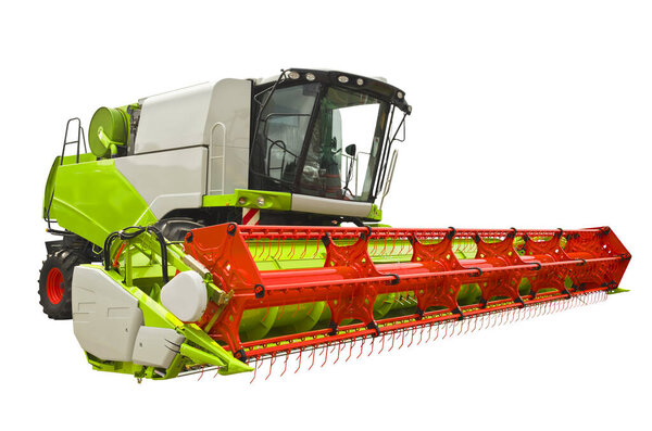 Modern agricultural combine isolated on a white background