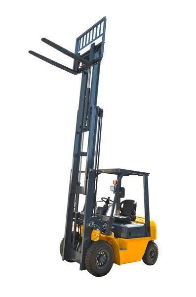 Güçlü Elektrikli Forklift Beyaz Arka Planda Izole Edildi — Stok fotoğraf