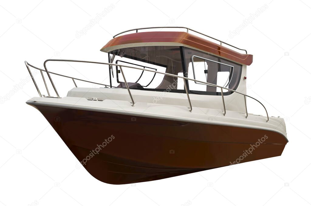 Motor boat for the rest, isolated on a white background