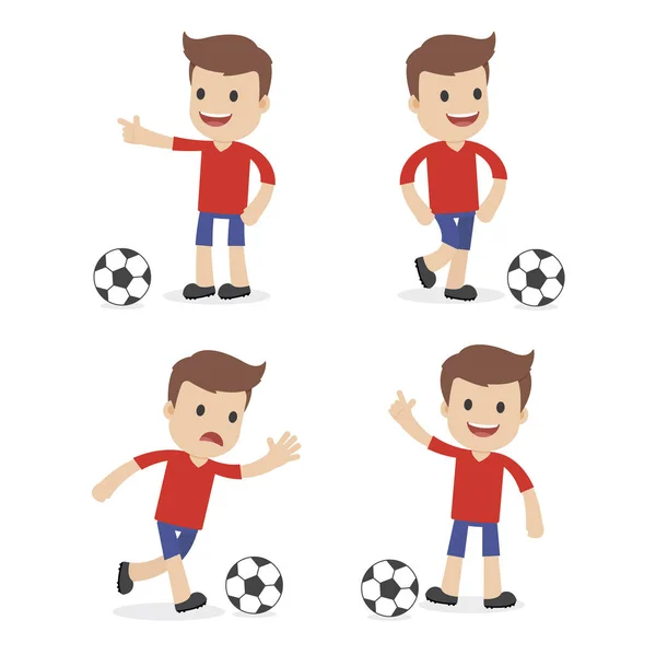 Una divertida caricatura de un jugador de fútbol — Vector de stock