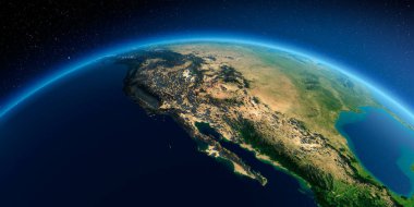 Detaylı toprak. Gulf of California, Meksika ve Batı ABD. 