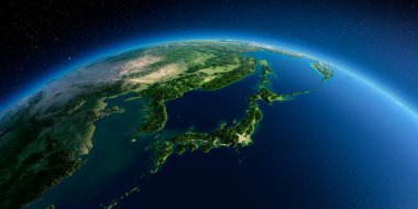 Detaylı toprak. Japonya ve Kore