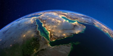 Geceleri ayrıntılı Dünya. Suudi Arabistan