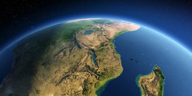 Ayrıntılı Dünya. Doğu Afrika. Mozambik, Tanzanya, Kenya, Madaga