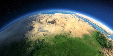 Ayrıntılı Dünya. Afrika ve Avrupa. Mediterrane suları