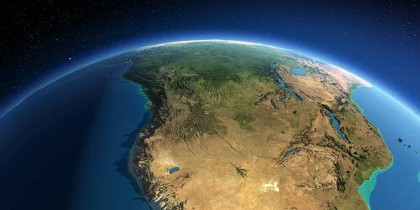 详细的地球。南部非洲安哥拉和刚果 — 图库照片