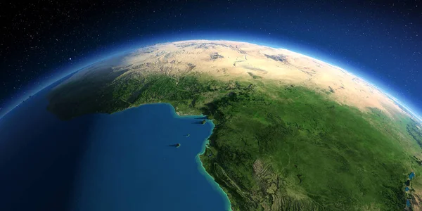 Детальная Земля. Африка. Страны Гвинейского залива — стоковое фото