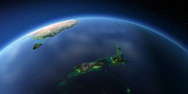 Son derece ayrıntılı Dünya. Yeni Zelanda