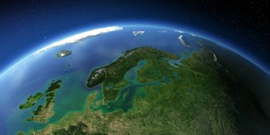 Highly detailed Earth. European part of Russia clipart