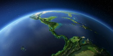 Son derece ayrıntılı Dünya. Orta Amerika ülkeleri