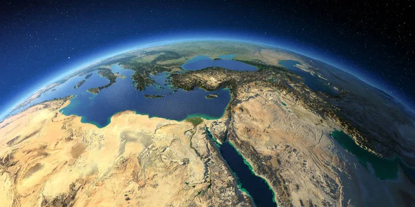 Terra altamente detalhada. África e Médio Oriente — Fotografia de Stock