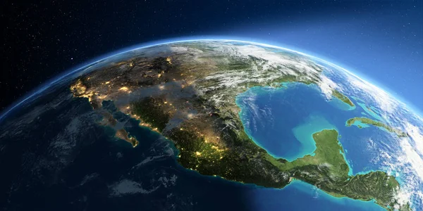 Szczegółowa Ziemia. Ameryce Północnej. Meksyk Zdjęcia Stockowe bez tantiem