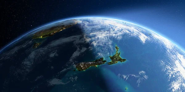 Detailed Earth. New Zealand — Stock Photo, Image