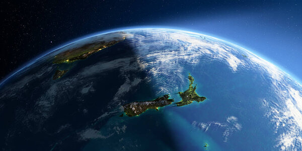 Detailed Earth. New Zealand