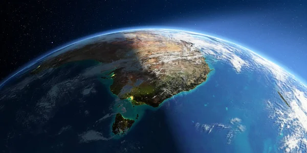 Närmare jorden. Australien och Tasmanien Royaltyfria Stockbilder