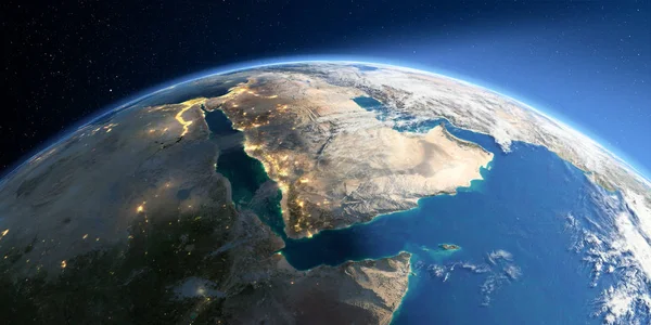 Detaillierte Erde. saudi arabien — Stockfoto