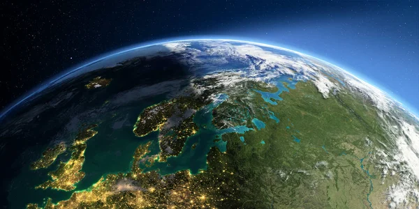Detaillierte Erde. Europa. Skandinavien — Stockfoto
