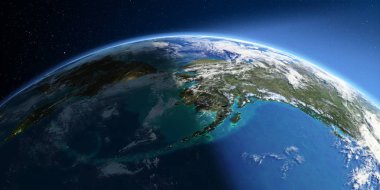 Detaylı toprak. Çukotka, alaska ve bering Boğazı