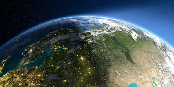 Detailed Earth. European part of Russia — Stock Photo, Image