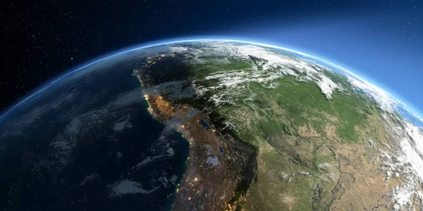 Terra dettagliata. Sud America. Bolivia, Perù, Brasile Foto Stock Royalty Free