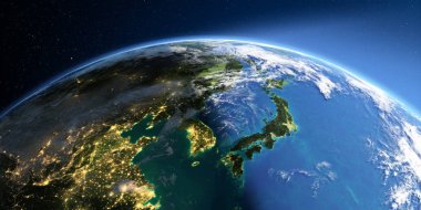 Detaylı toprak. Kore ve Japonya