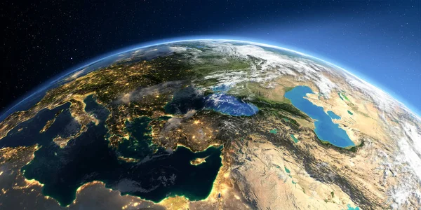Detailed Earth. Middle East countries Stock Image
