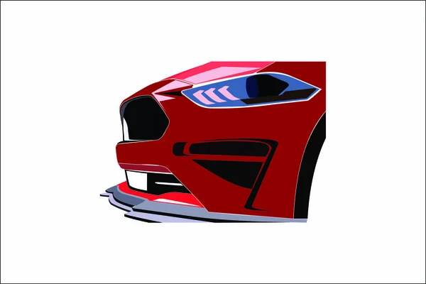 Half Sport Car Front Vector Work — Stock Vector