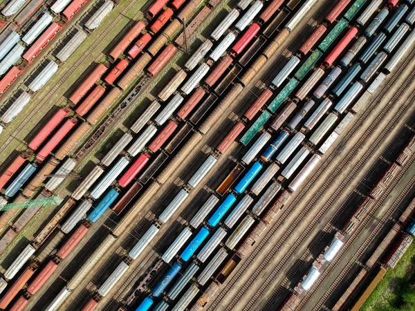 Vista aérea dos comboios — Fotografia de Stock