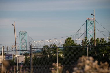 Ambassador bridge between Detroit and Windsor clipart
