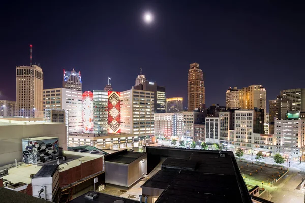 Vista do centro de Detroit, EUA — Fotografia de Stock