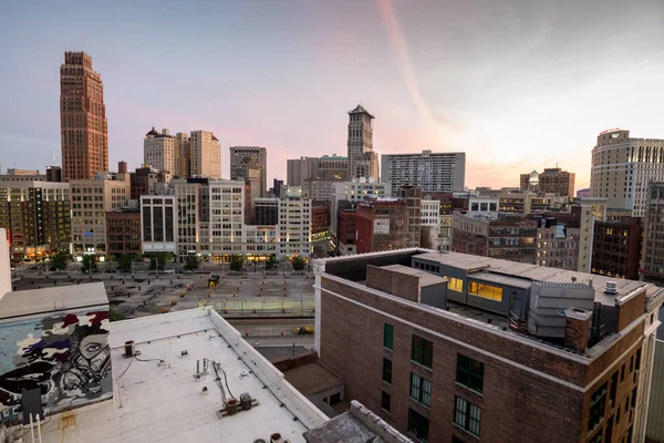 Vista del centro de Detroit, Estados Unidos — Foto de Stock