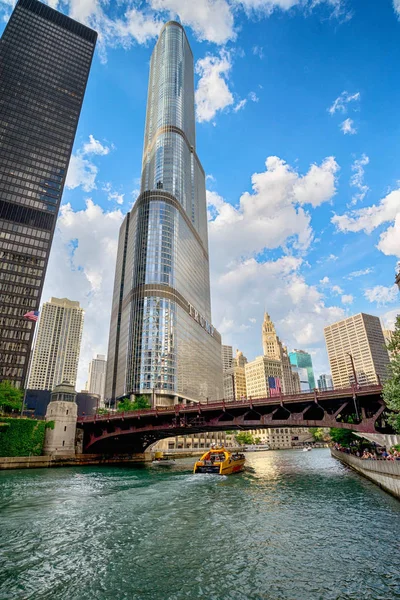 Chicago, Il USA - 2017. július 03.: idegenforgalmi csónakot a a — Stock Fotó