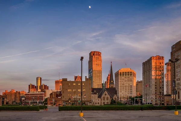 Detroit belvárosának látképe — Stock Fotó