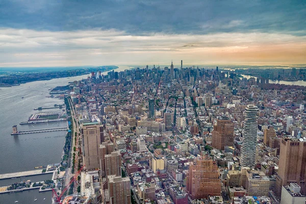Manhattann 뉴욕 시의 항공 보기 스톡 사진