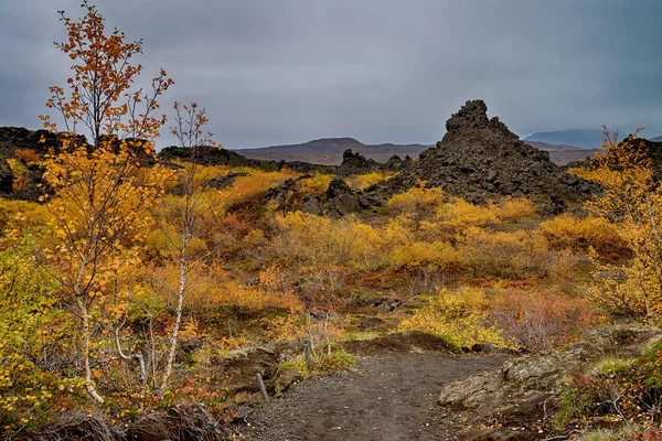 Stary wulkanicznym obszarze Dimmuborgir w Islandii — Zdjęcie stockowe