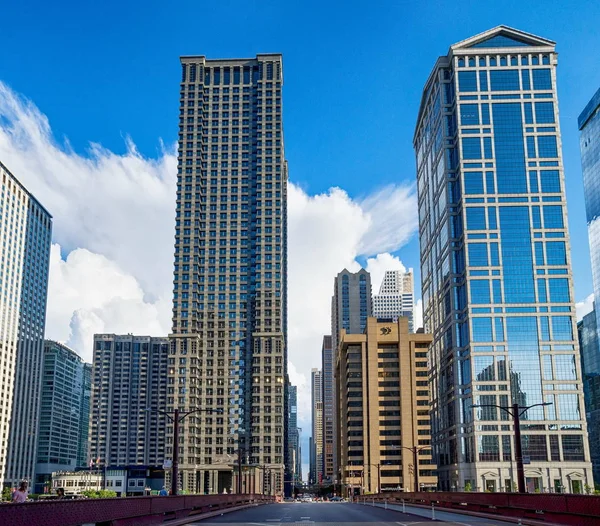 Innenstadt von Chicago City in den Vereinigten Staaten lizenzfreie Stockbilder