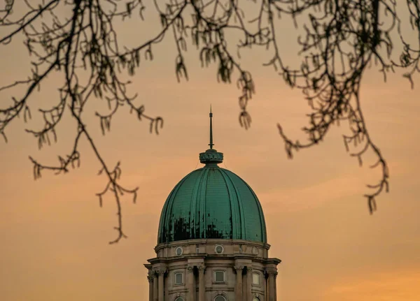 बुडापेस्ट, हंगेरीची राजधानी रॉयल कॅसलचे शीर्ष — स्टॉक फोटो, इमेज