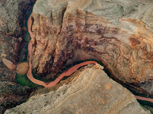Widok lotniczy Arizonas Little Colorado wąwóz rzeki — Zdjęcie stockowe