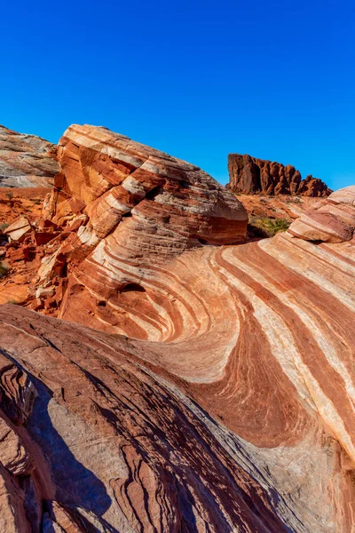 Fala ognia w Valley of Fire State Park, Nevada, USA — Zdjęcie stockowe