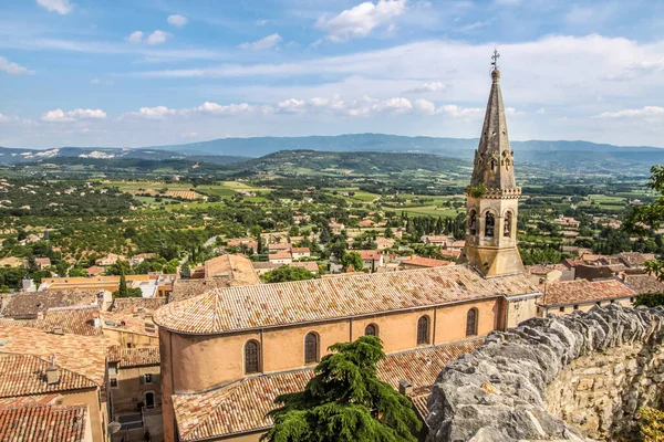 Vista Igreja Aldeia Saint Saturnin Les Apt Provence França — Fotografia de Stock