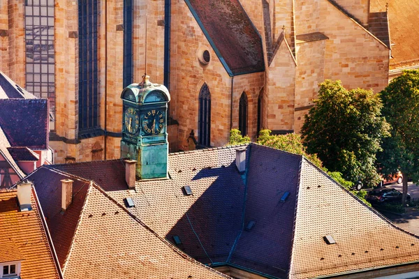 Saat Kulesi Esslingen Almanya Ile Havadan Görünümü Yeni Belediye — Stok fotoğraf