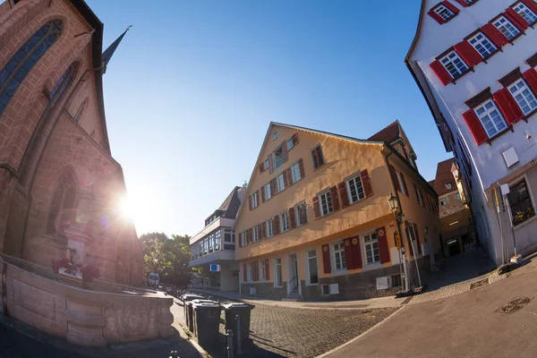 Eßlinger Mittelalterbauten Marktplatz Bei Sonnigem Wetter Blickpunkt — Stockfoto
