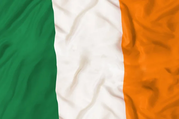 Irland Land Unabhängigen Staat Nationalflagge Banner Nahaufnahme Mit Wehendem Stoff — Stockfoto