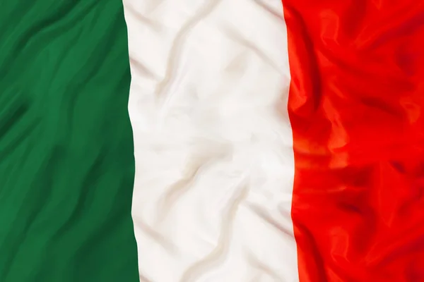 Флаг Независимого Государства Италии Крупным Планом Размахивающей Текстурой Ткани — стоковое фото